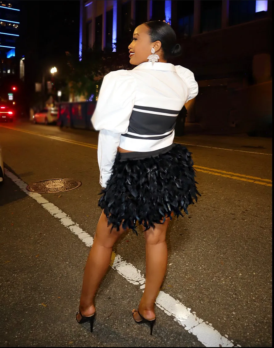 Prancer Feather Skirt BLACK