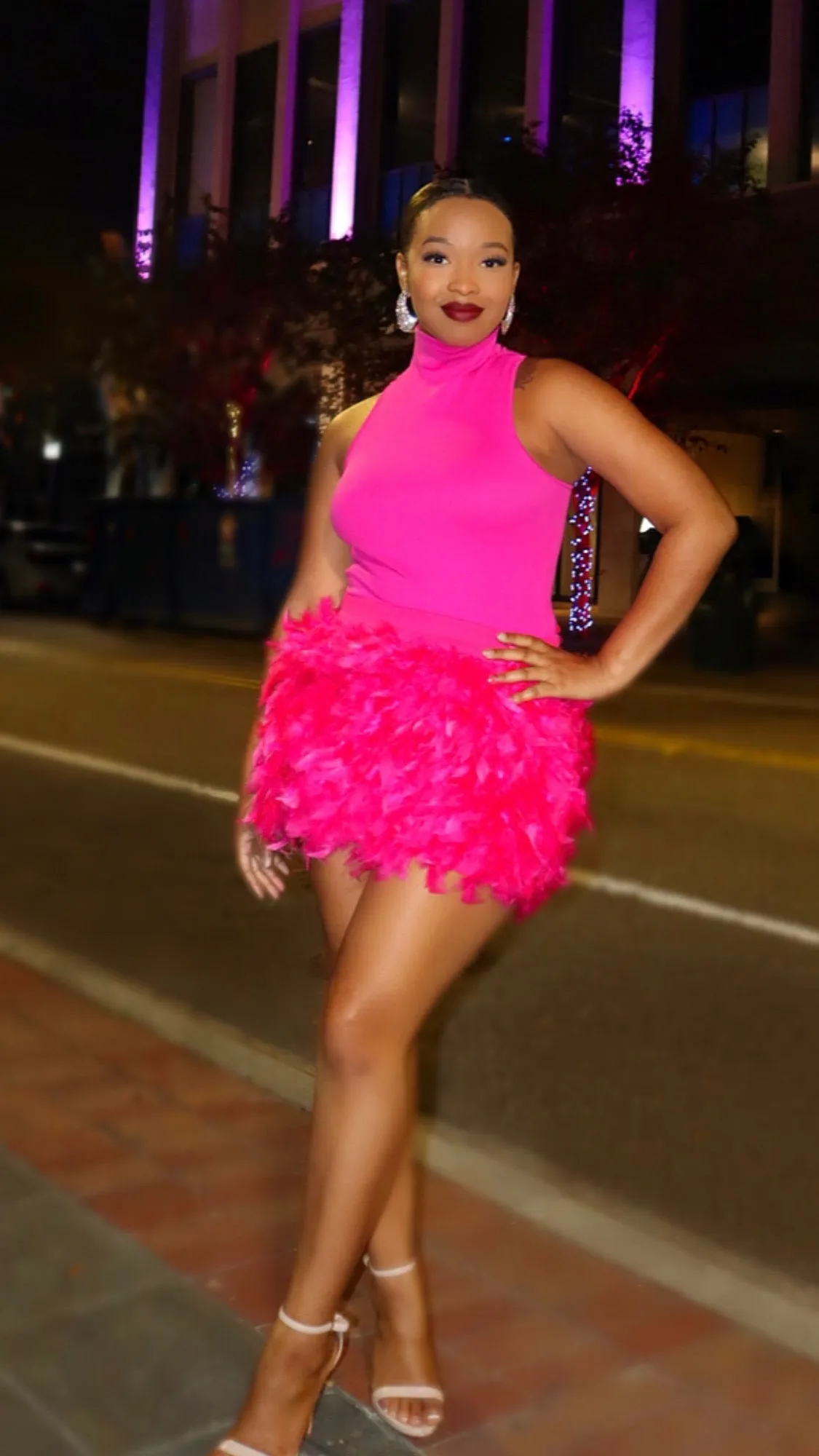 Prancer Feather Skirt PINK