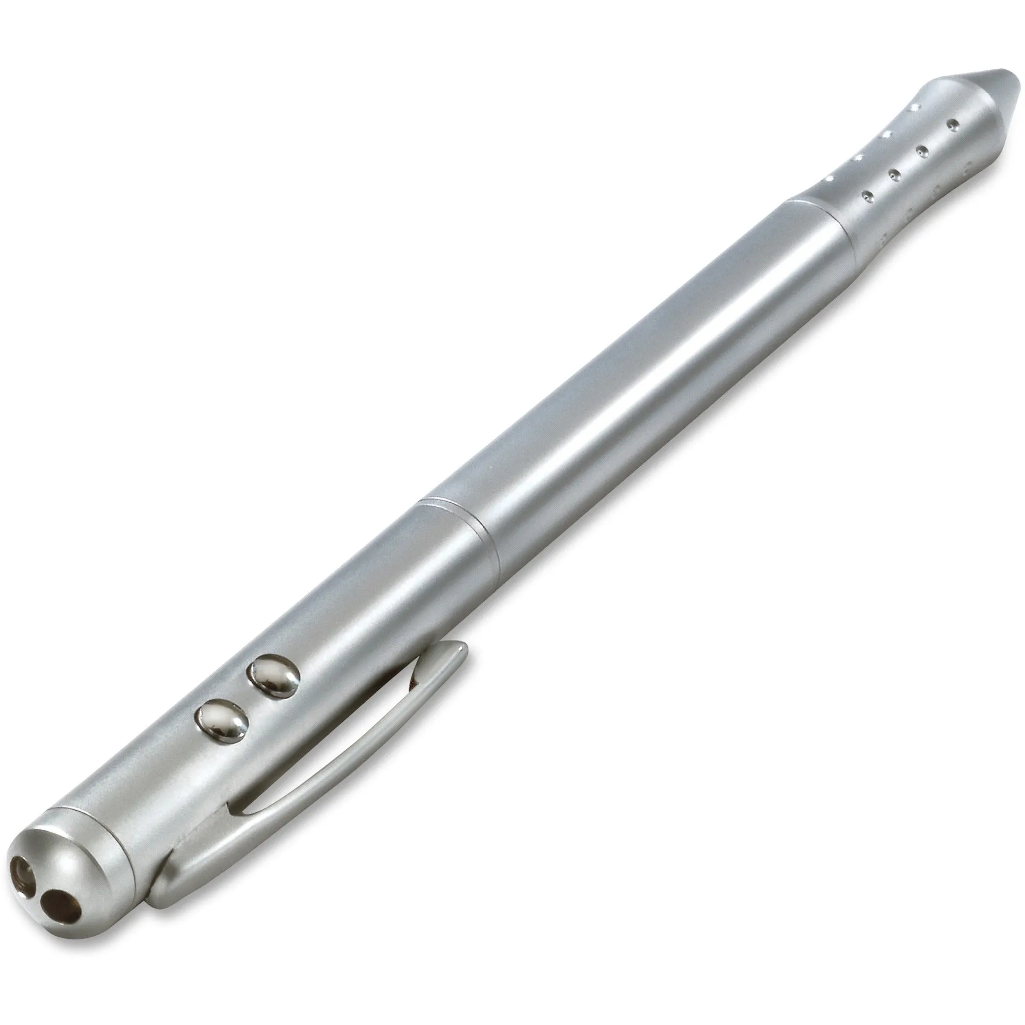 Quartet® 4-Function Executive Laser Pointer, Class 2, PDA Stylus, Pen, LED Light, Silver
