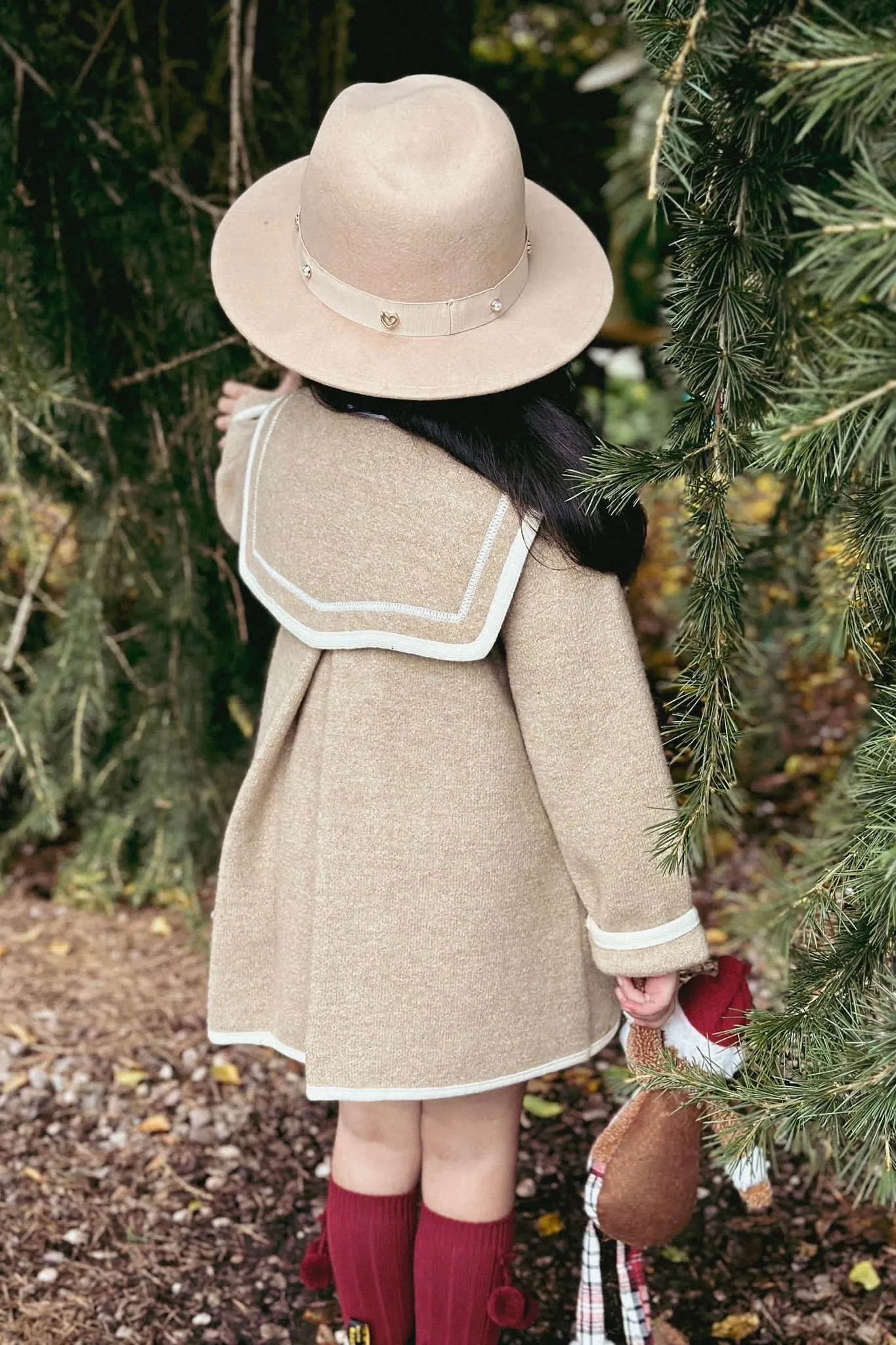 "Artemis" Beige & Ivory Merino Wool Sailor Jacket