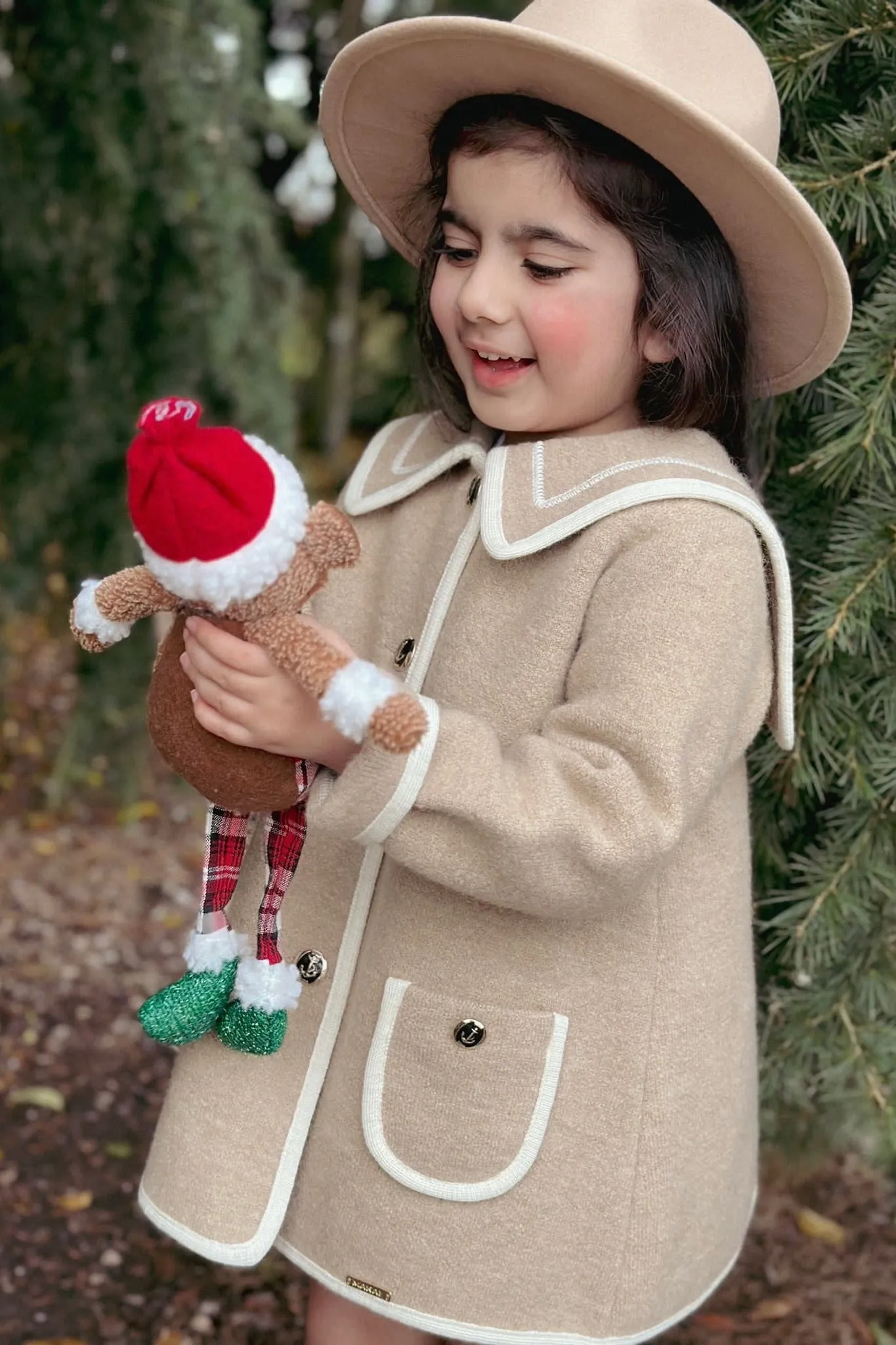 "Artemis" Beige & Ivory Merino Wool Sailor Jacket