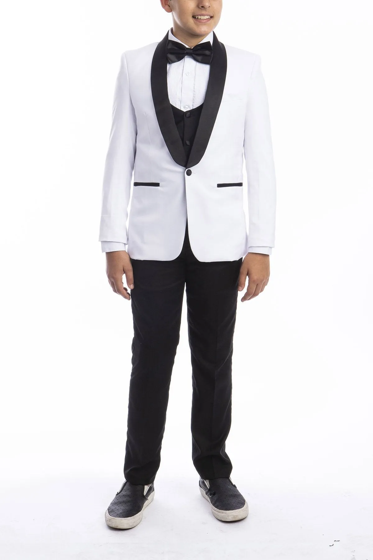 "Trent" Perry Ellis Kids White 5-Piece Tuxedo