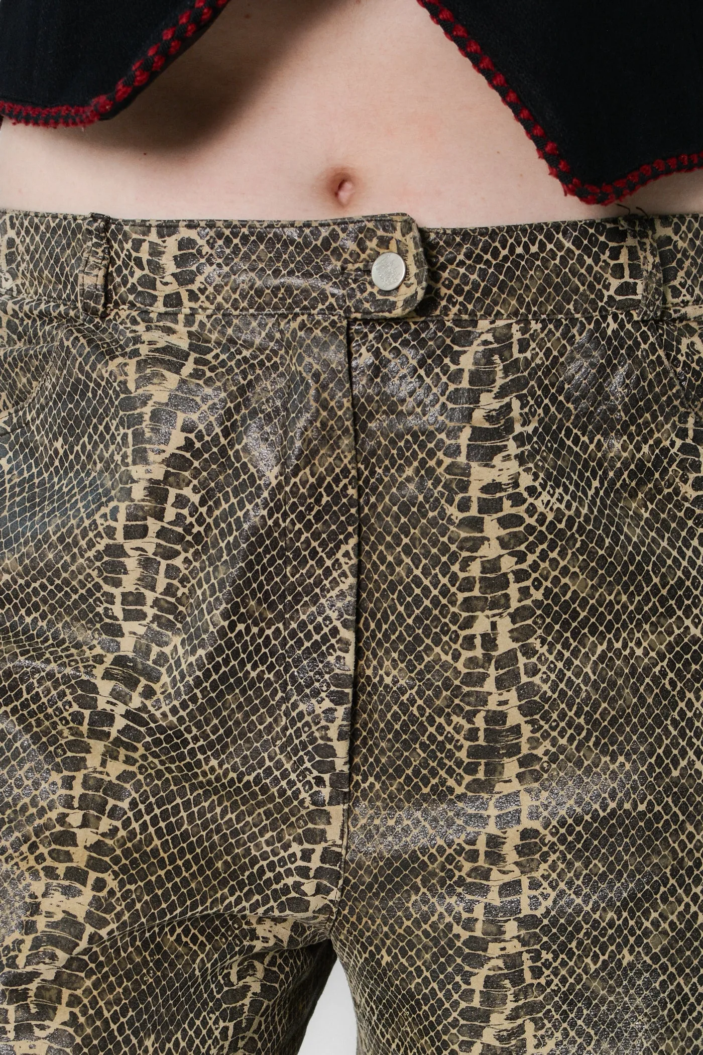 Rad Snakeprint Leather Wide Leg Pants ~ 36W
