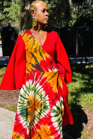 Radiant Burst Wrap Dress