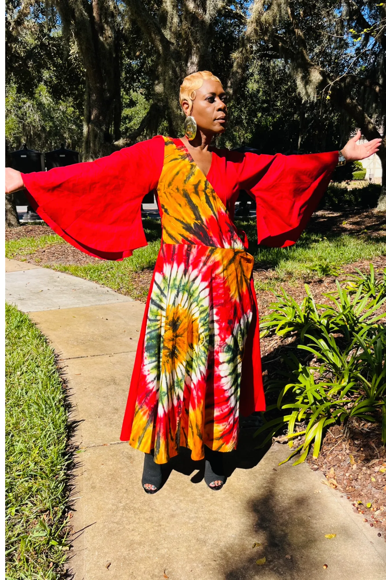 Radiant Burst Wrap Dress