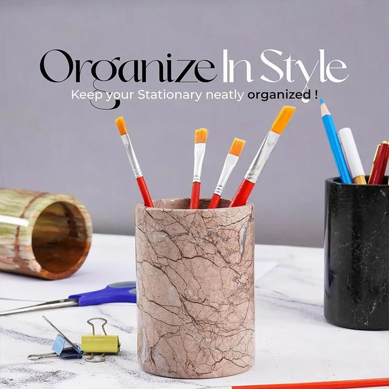 Radicaln Marble Stationery Holder - Desk Organizer Set