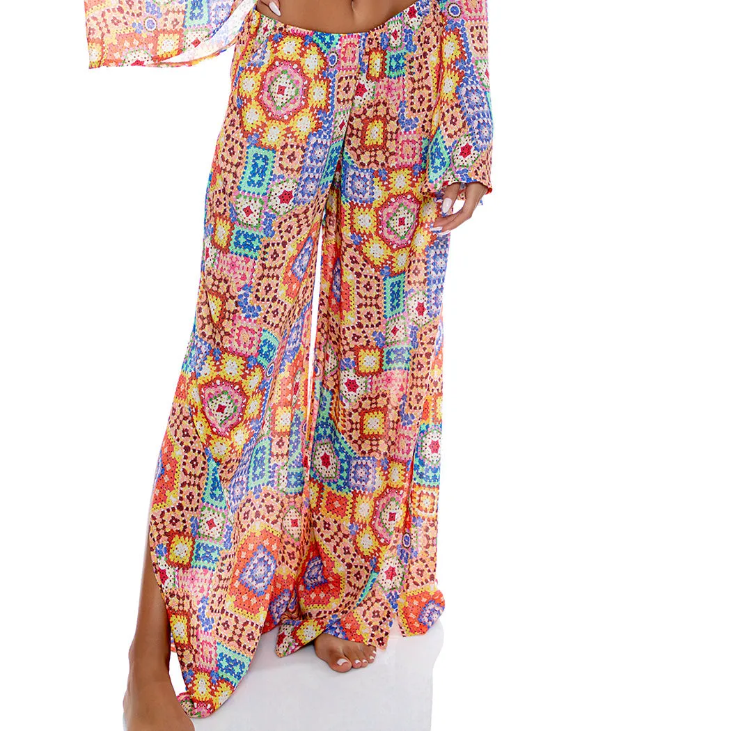 RETRO LULI - Open Sides Wide Leg Pant
