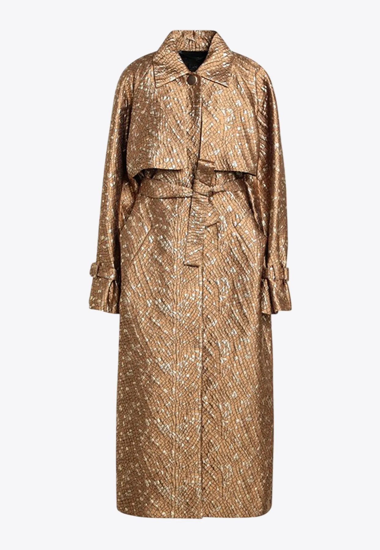Salsa Oversized Jacquard Trench Coat