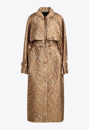 Salsa Oversized Jacquard Trench Coat