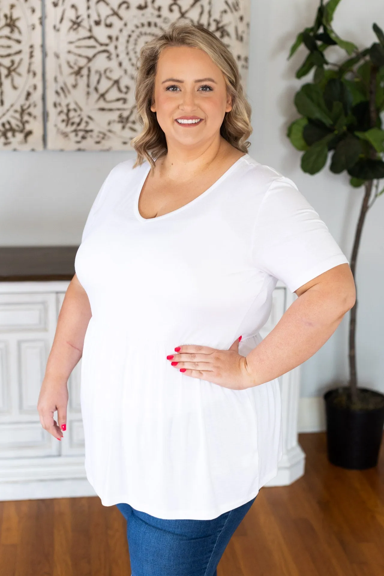 Sarah Ruffle Top - White