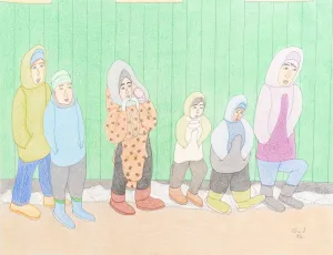 Shuvinai Ashoona and Padloo Samayualie, “Waiting at the new government office"