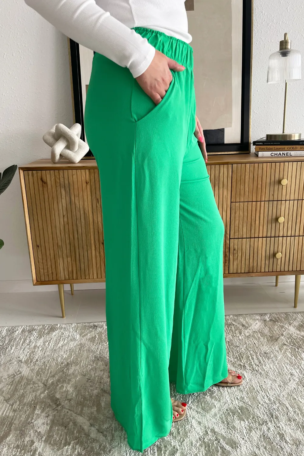 Side Slit Wide Leg Pants