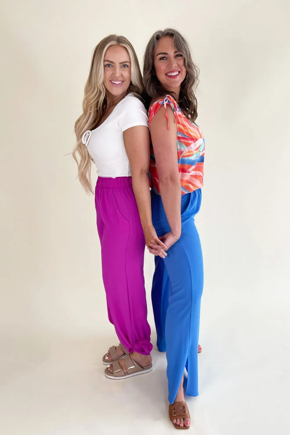 Side Slit Wide Leg Pants