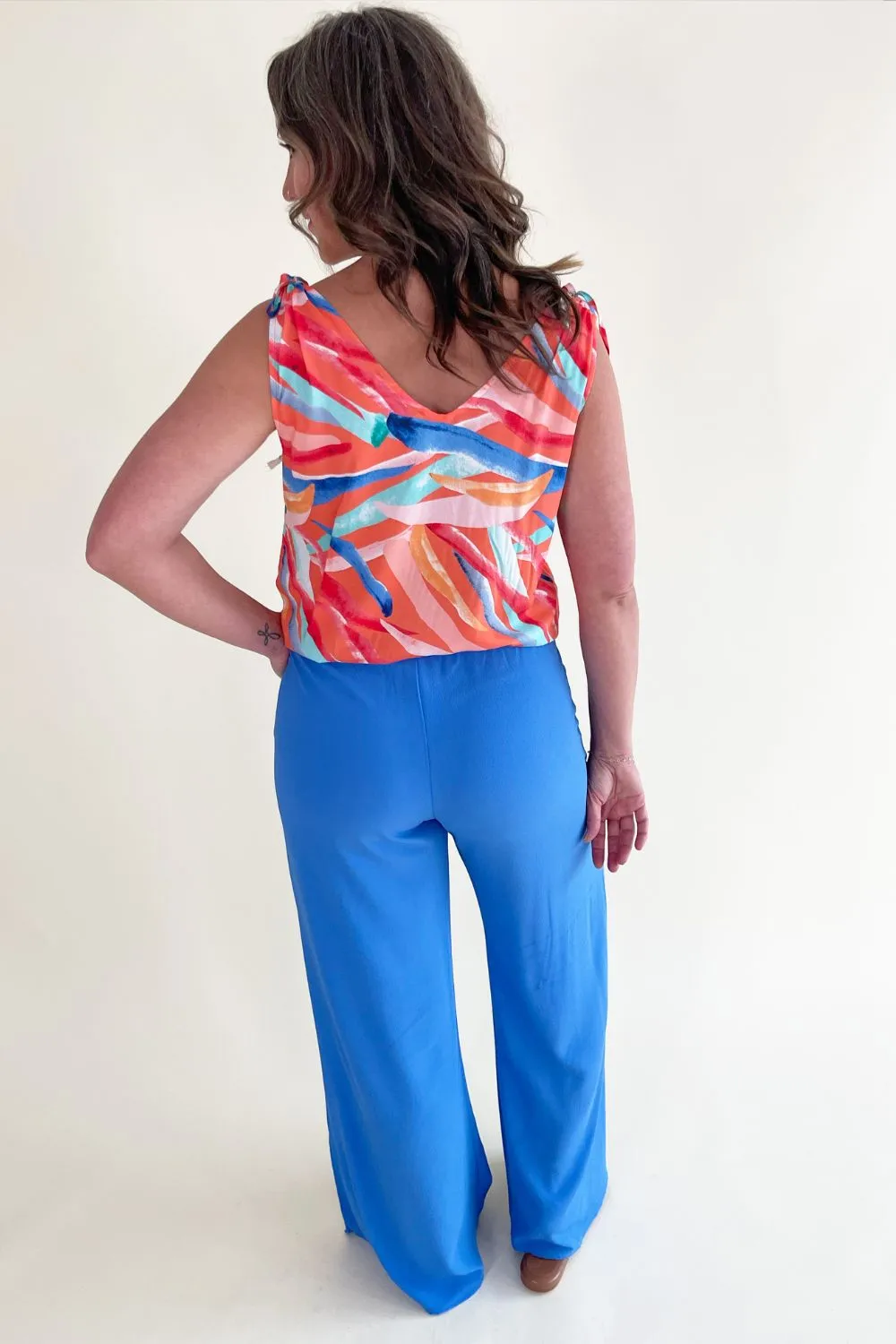 Side Slit Wide Leg Pants