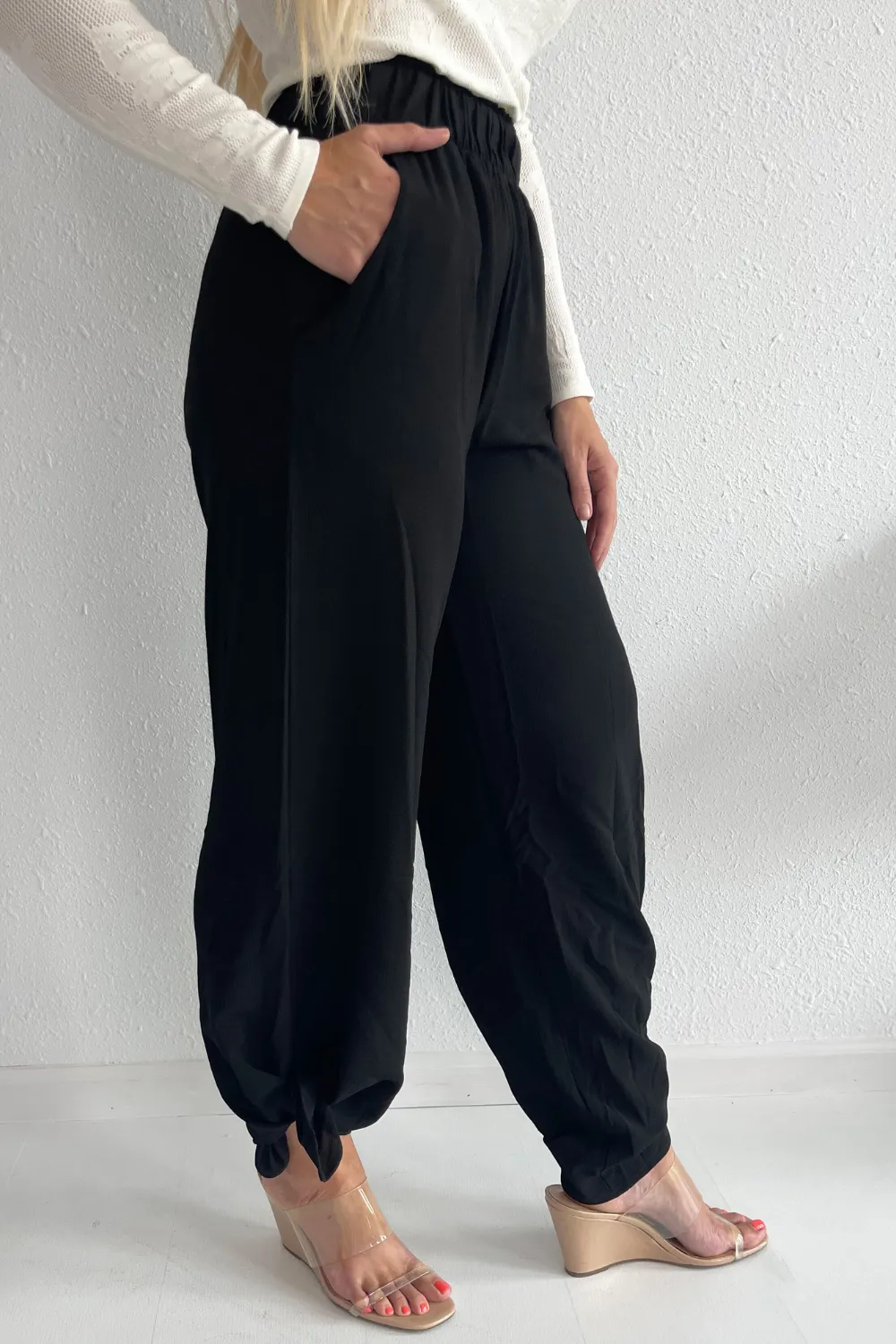 Side Slit Wide Leg Pants