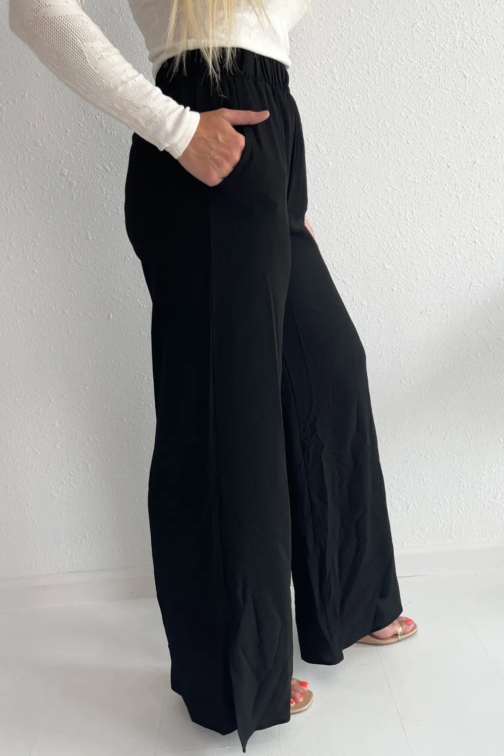 Side Slit Wide Leg Pants
