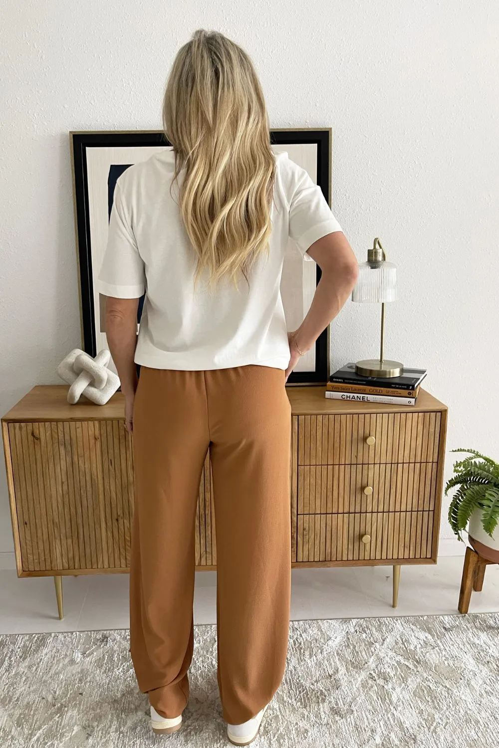 Side Slit Wide Leg Pants