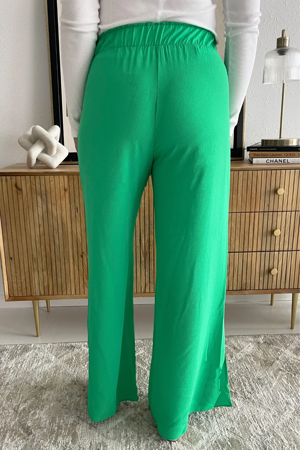 Side Slit Wide Leg Pants