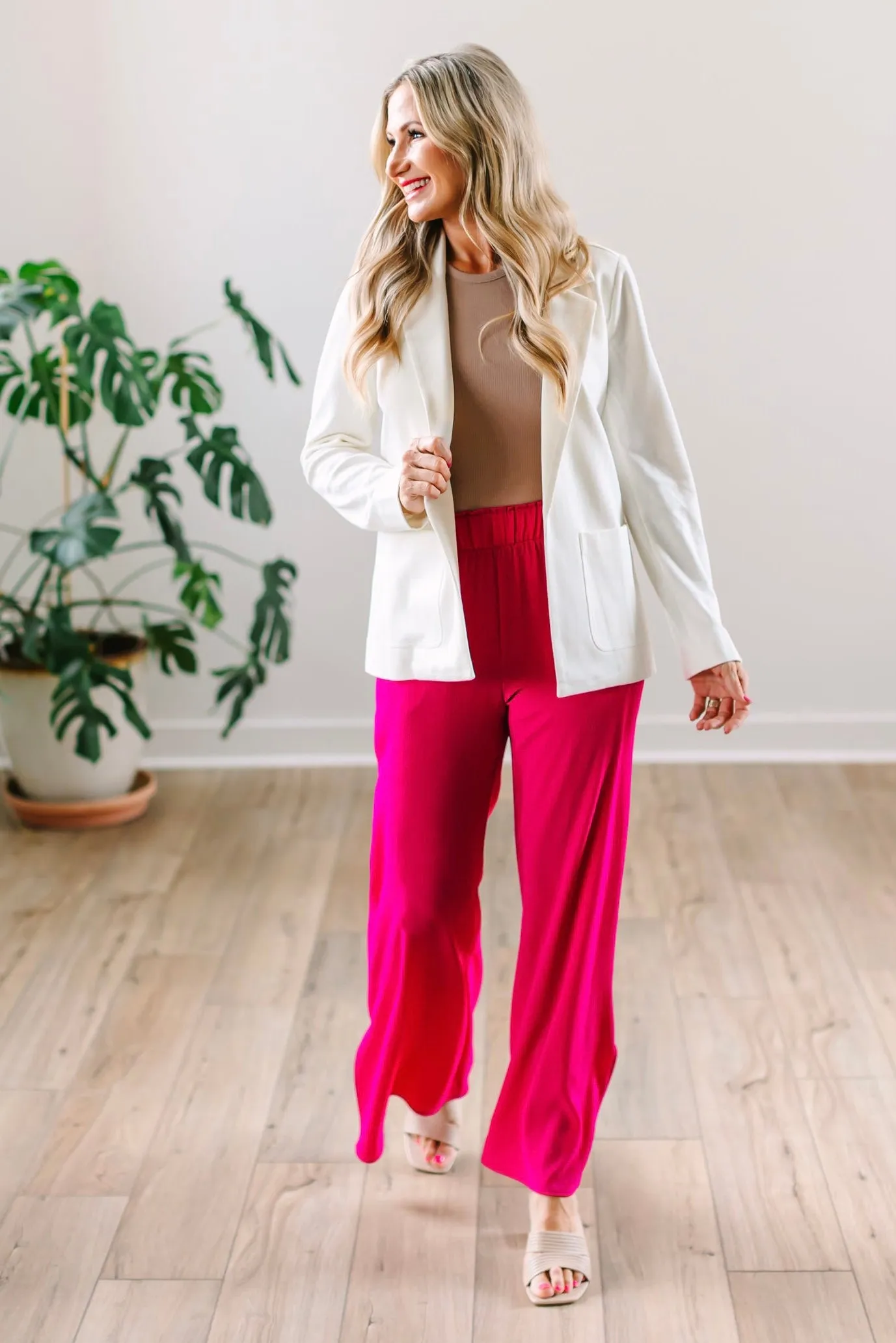 Side Slit Wide Leg Pants