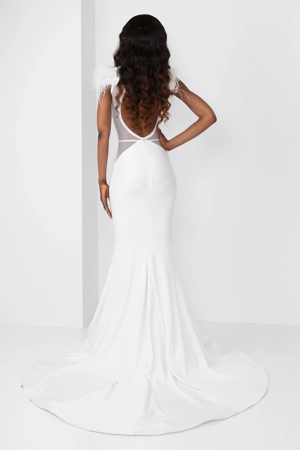 Silver Sequin Sweetheart Illusion Gown
