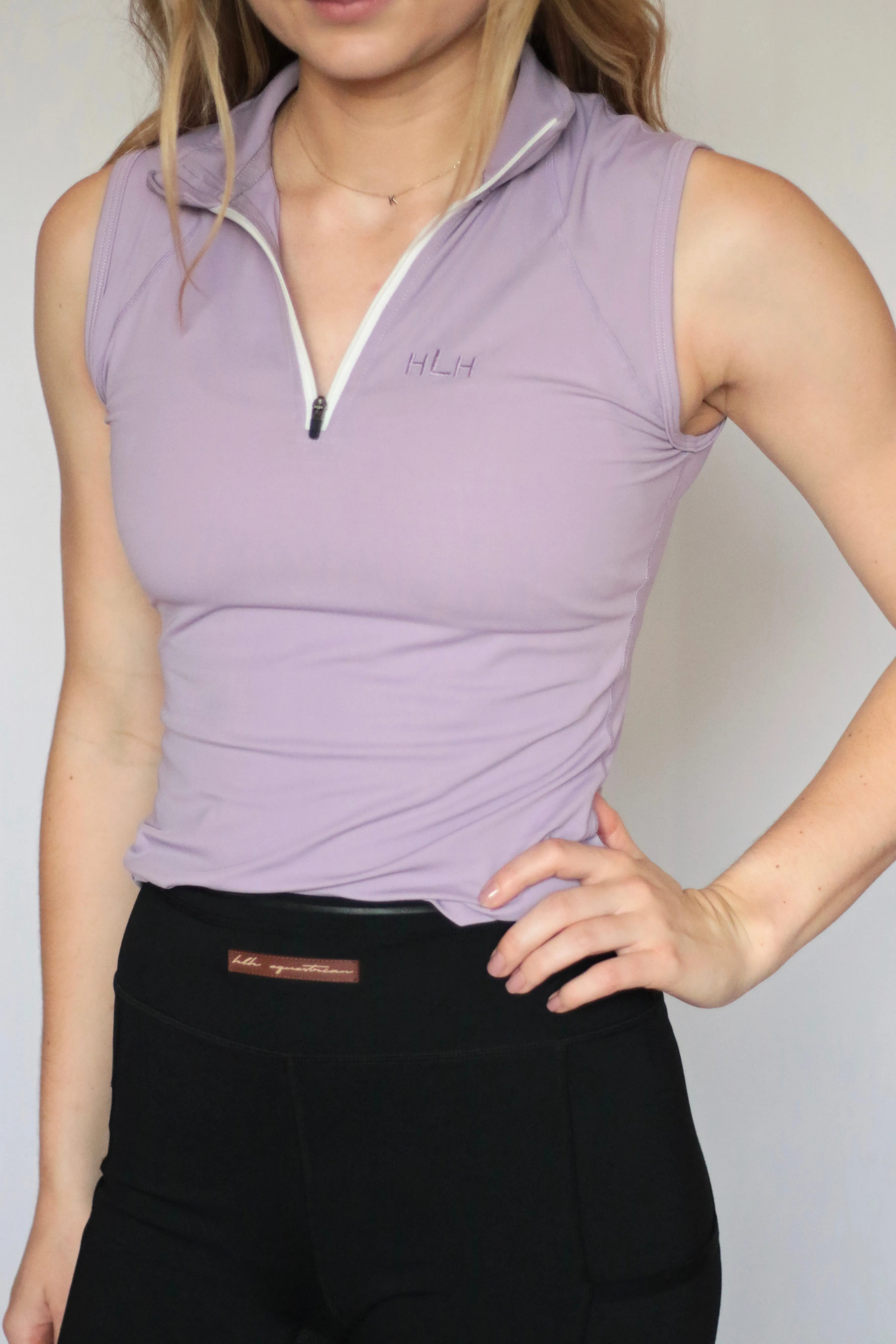 Sleeveless base layer in Lilac