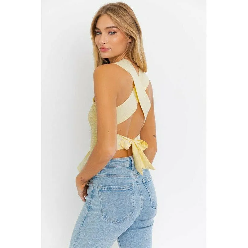 Sleeveless Smocked Peplum Top