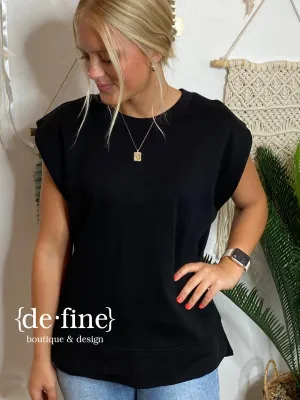 Sleeveless Tee in Black or Olive