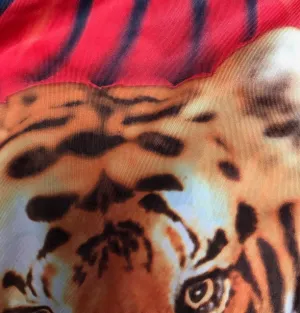 SLEEVELESS TOP RASH GUARD RED TIGER/HAWAIIAN FLORAL