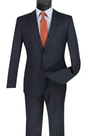 Slim Fit 2 Piece 2 Button Suit (Navy) SC900-12