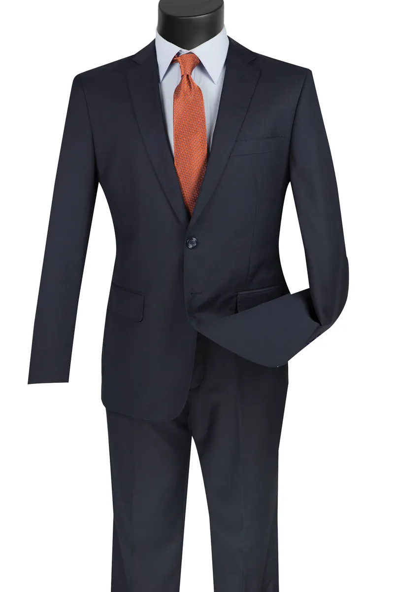 Slim Fit 2 Piece 2 Button Suit (Navy) SC900-12