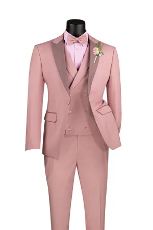 Slim Fit 3 Piece with Matching Bow Tie Tuxedo Mauve SV2K-5