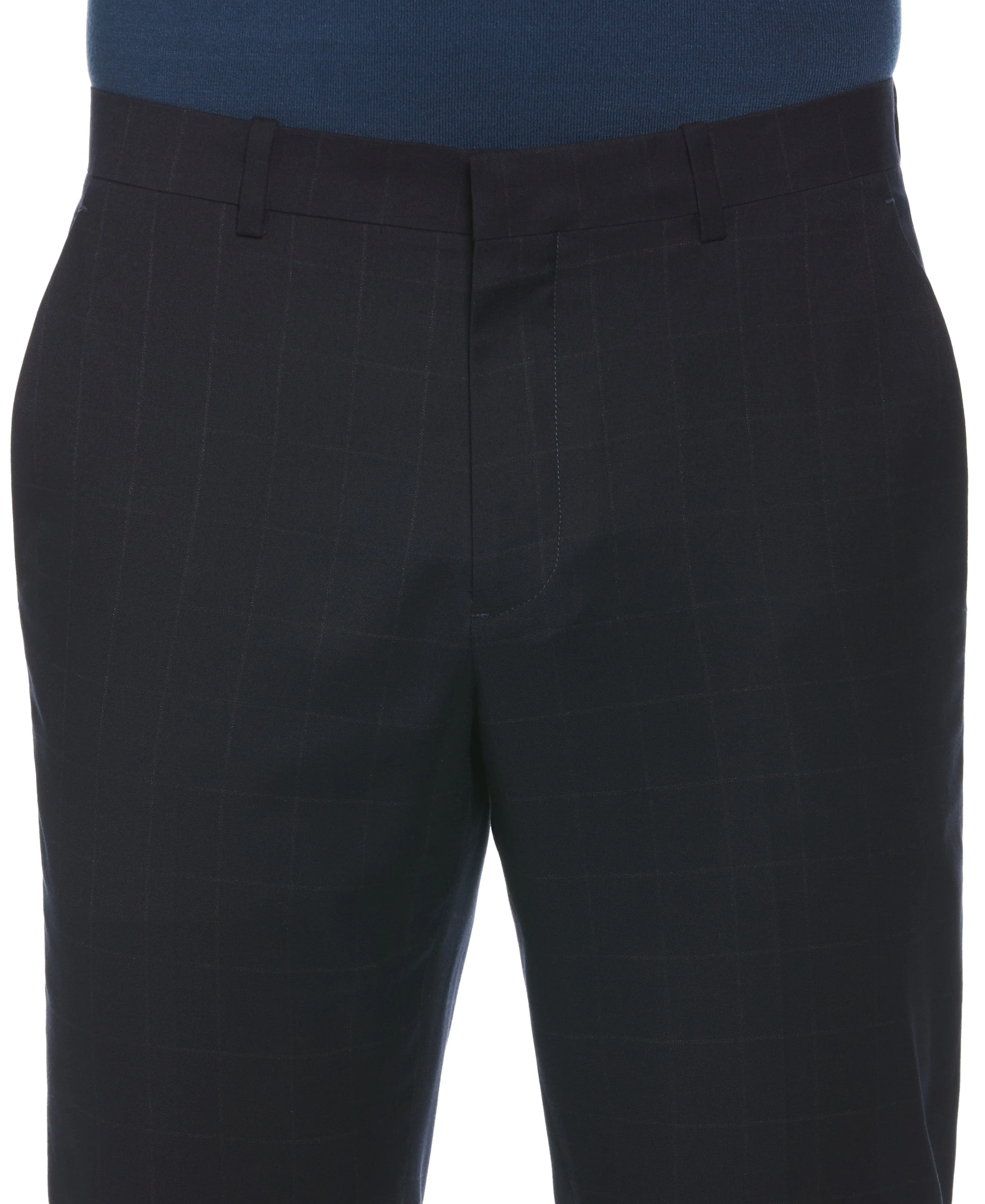 Slim Fit Window Pane Plaid Pants