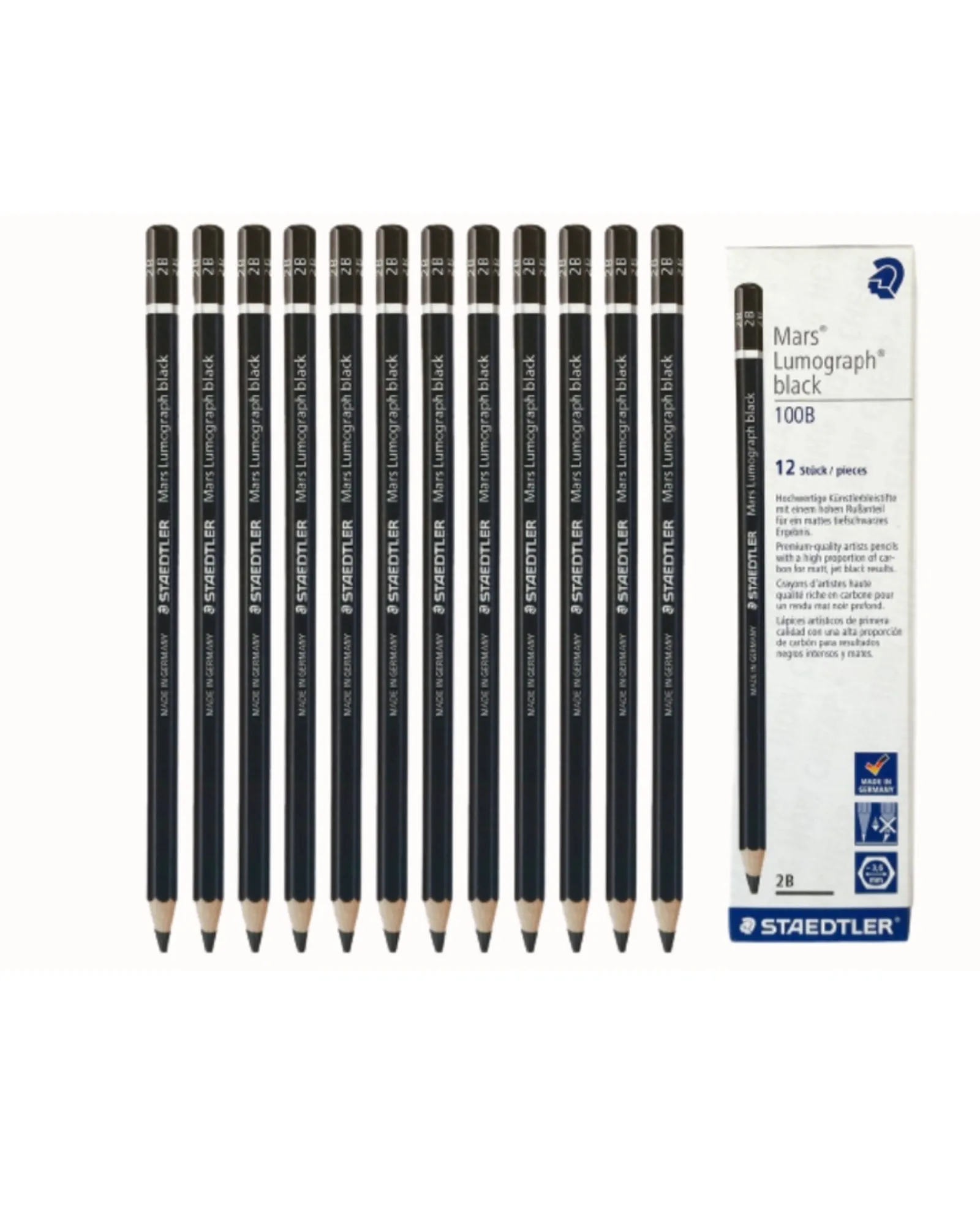 Staedtler Mars Lumograph Black Pencil 100B | 12pcs