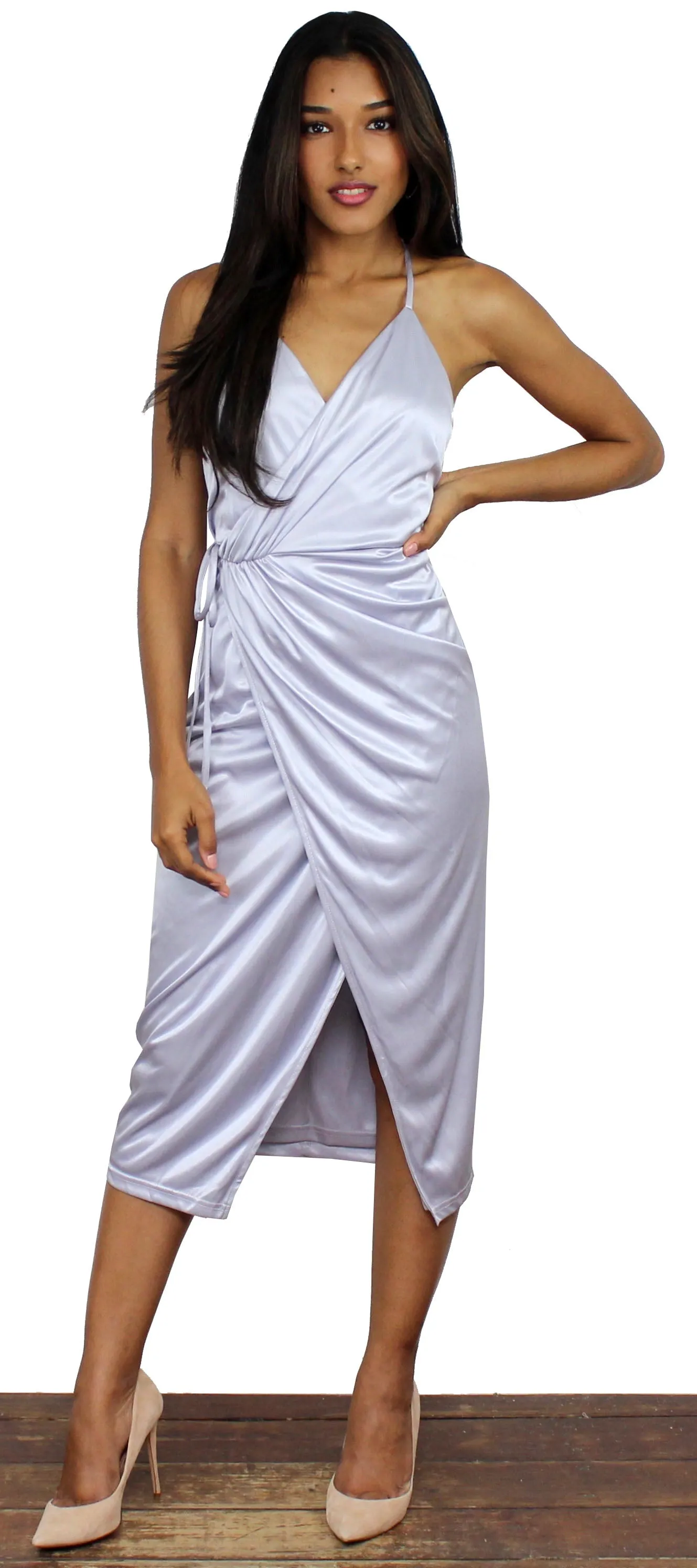 Style Spotlight Silver Midi Dress