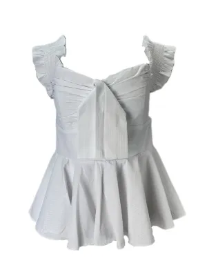 StyleKeepers Women's White Neiman Marcus Sleeveless Peplum Top NWT