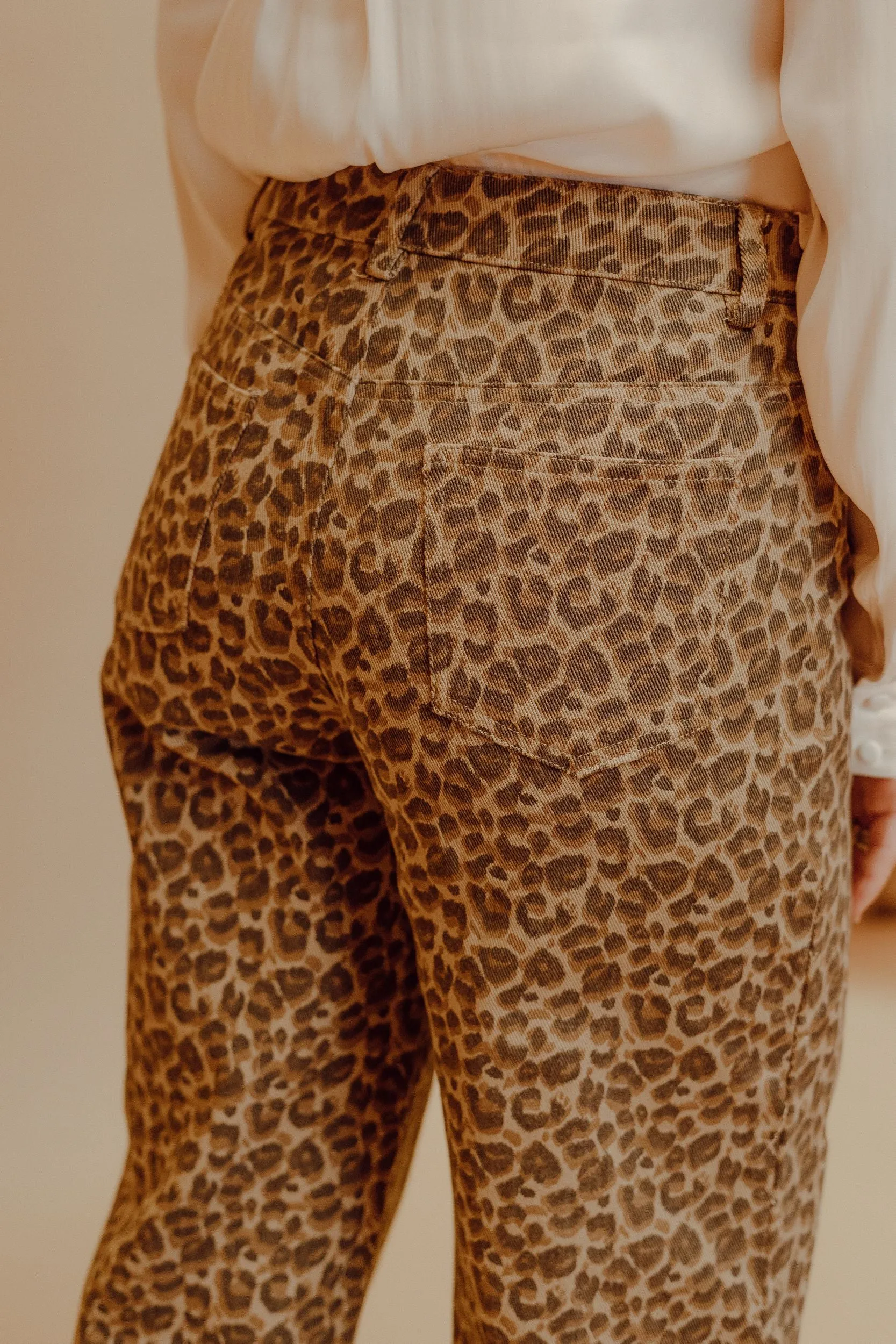 Taupe-Brown Leopard Wide Leg Pants SP2278