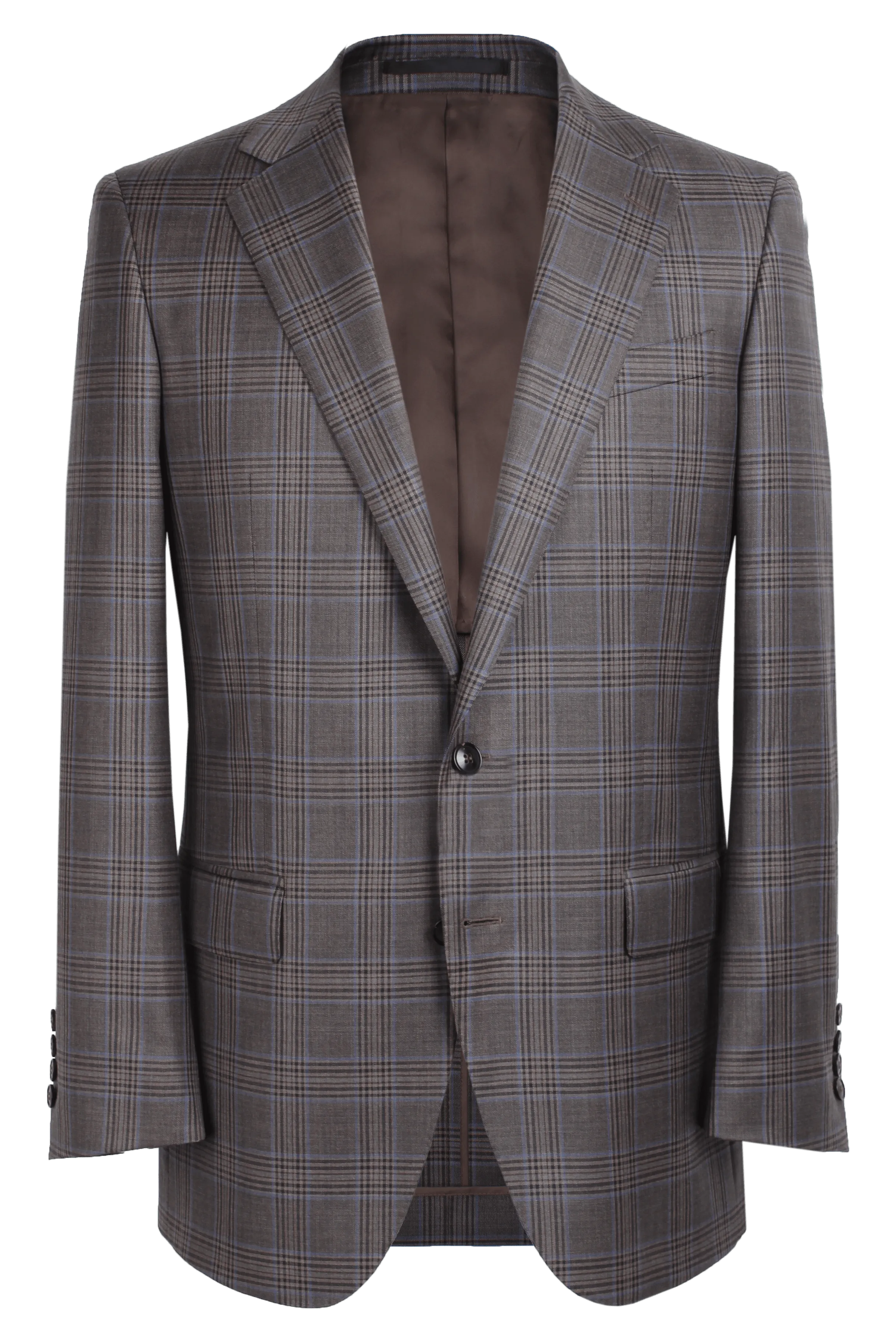 The Byron Jacket - Cavanni Chocolate/Blue Windowpane
