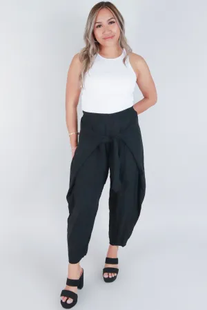 TIE FRONT PETAL WRAP PANTS