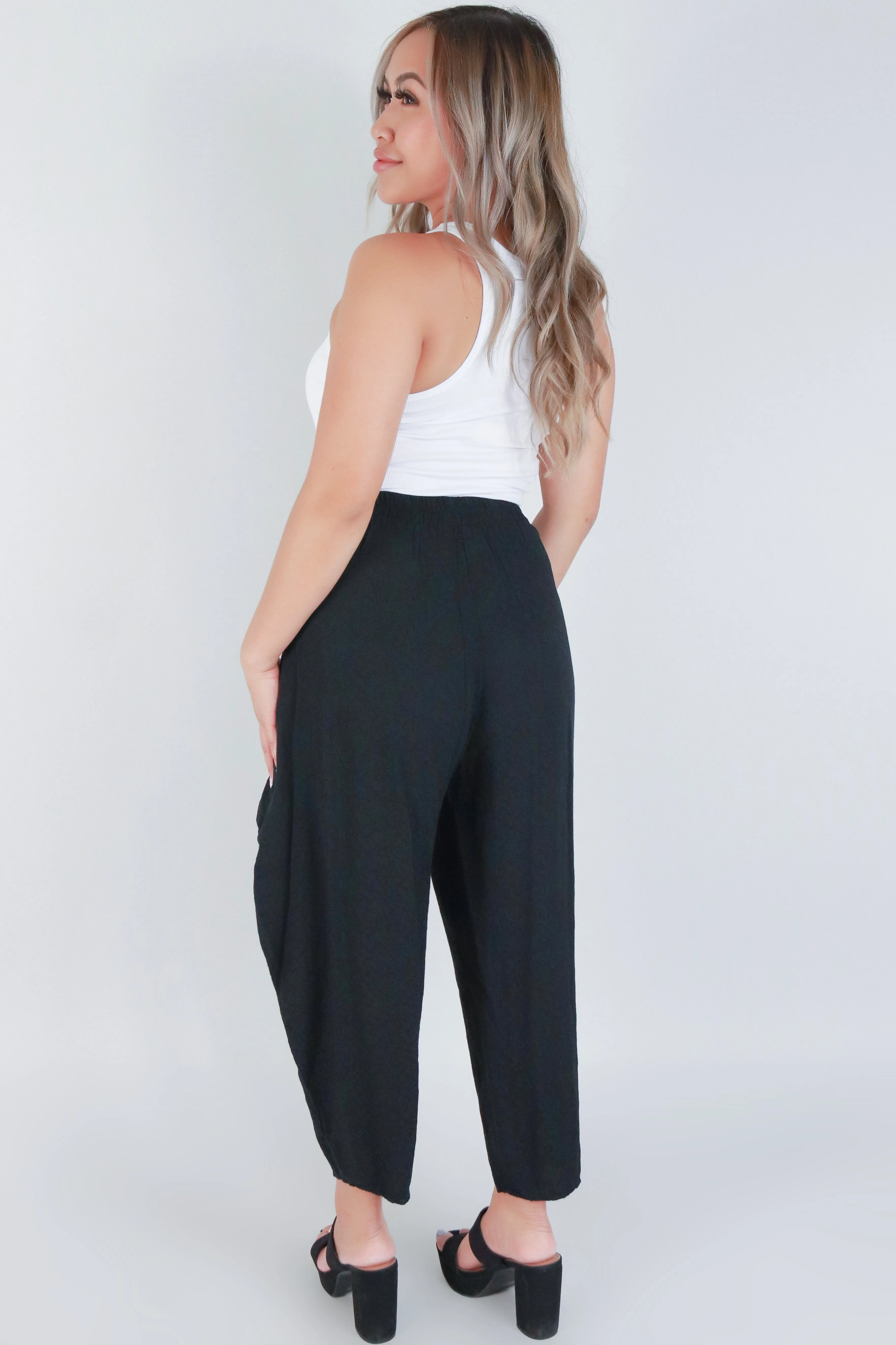 TIE FRONT PETAL WRAP PANTS