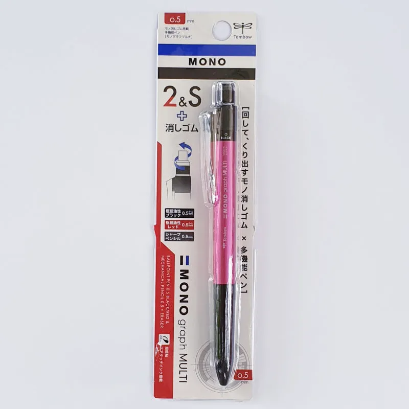 Tombow Mono Graph Multi Function 2 Color Ballpoint Pen 0.5 &  Mechanical Pencil 0.5mm