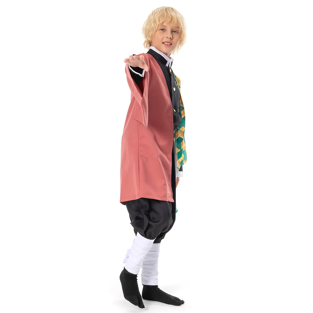 Tomioka Giyuu Anime Demon Slayer Kimetsu no Yaiba Cosplay Costume Kids Children Uniform Outfit