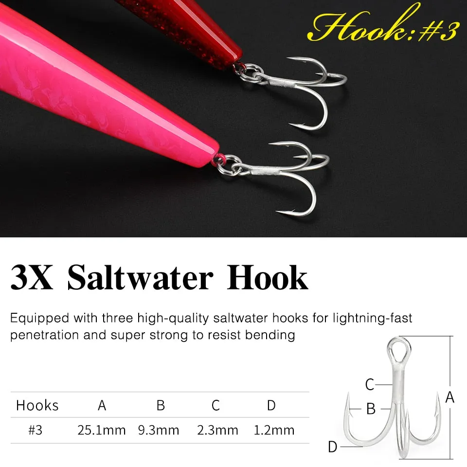 TSURINOYA 160F Ultra-long Casting Floating Minnow Fishing Lure DW110 STINGER 163mm 31g Sea Fishing Hard Bait Baits