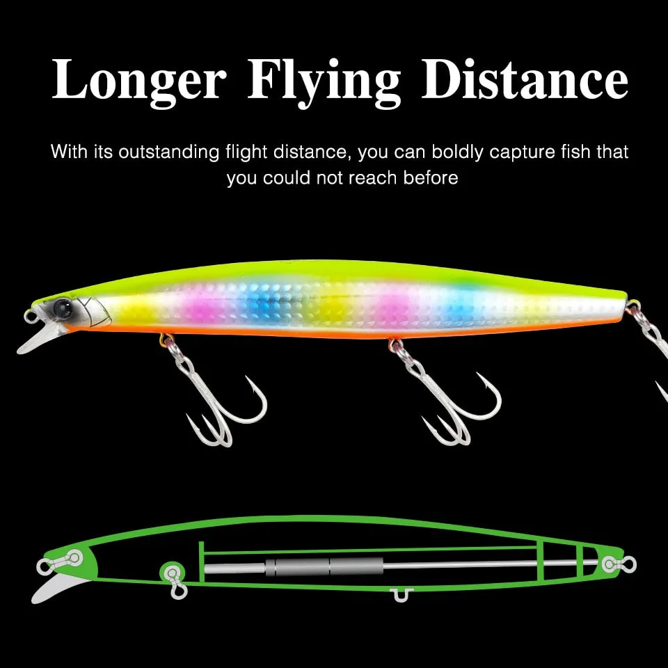 TSURINOYA 160F Ultra-long Casting Floating Minnow Fishing Lure DW110 STINGER 163mm 31g Sea Fishing Hard Bait Baits