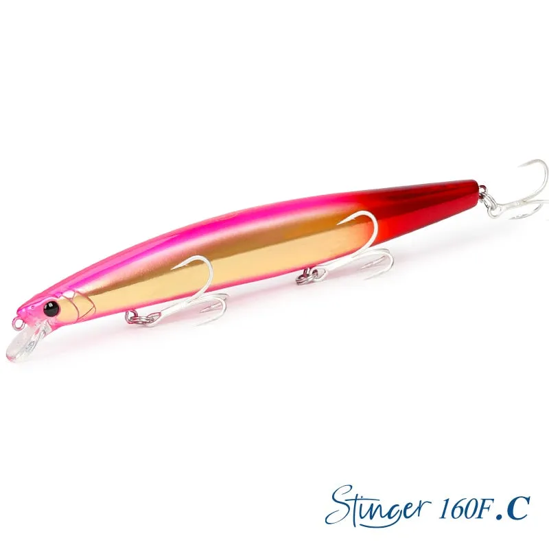 TSURINOYA 160F Ultra-long Casting Floating Minnow Fishing Lure DW110 STINGER 163mm 31g Sea Fishing Hard Bait Baits