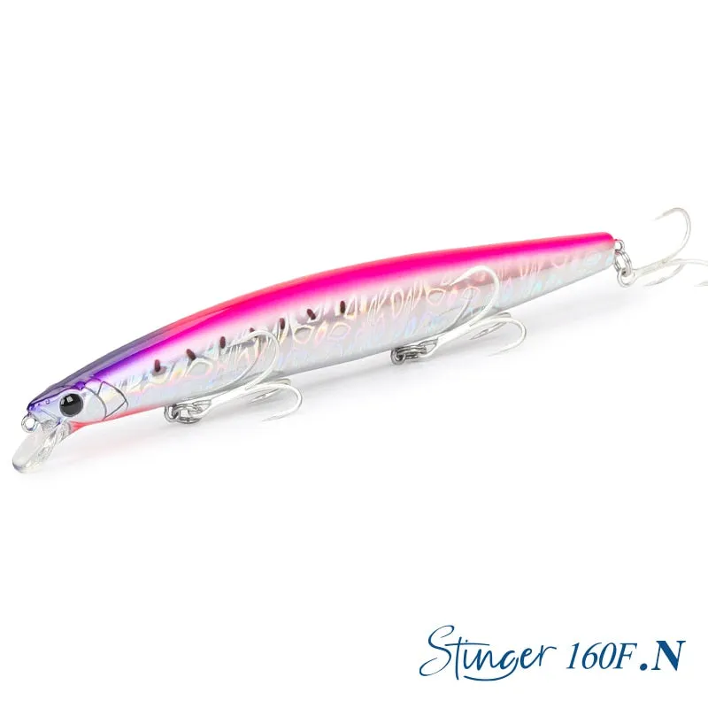 TSURINOYA 160F Ultra-long Casting Floating Minnow Fishing Lure DW110 STINGER 163mm 31g Sea Fishing Hard Bait Baits