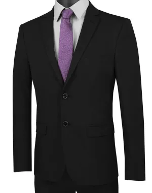 Ultra Slim Fit Stretch Wool Feel Suit (Black) USDX-1