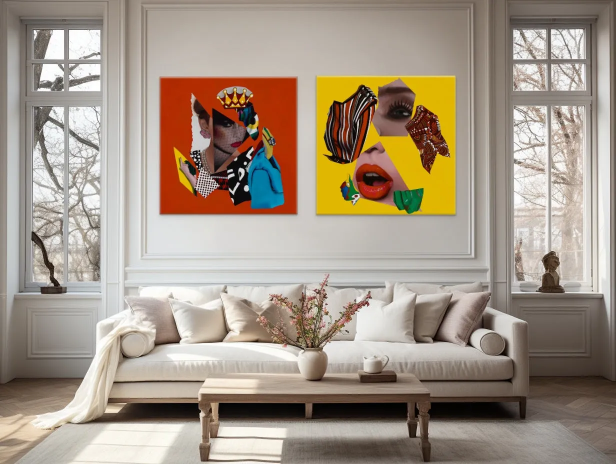 Vakseen Art - A Bit of a Drama Queen - Vanity Pop - Original 30x30 in Acrylic Painting & Wall Decor