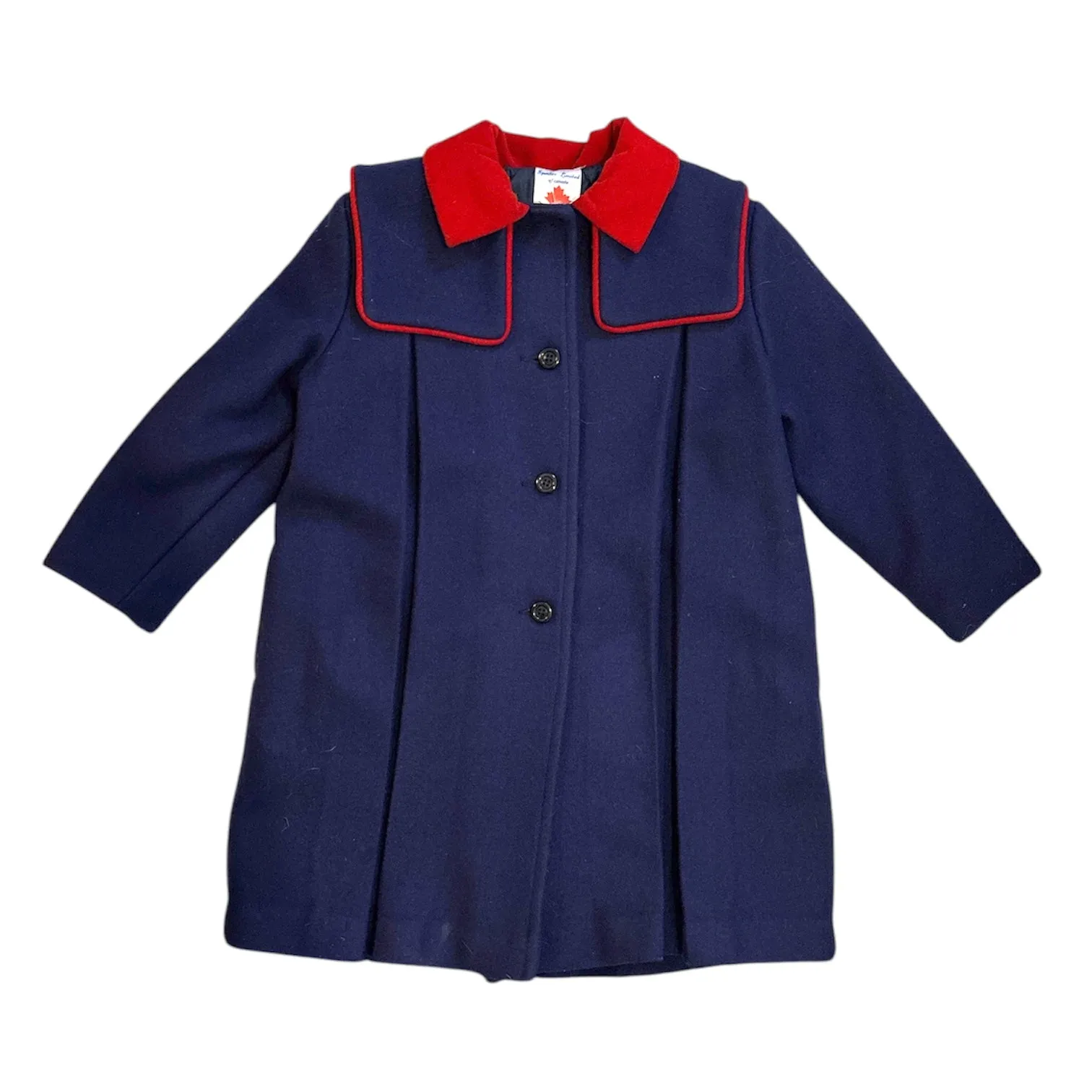 Vintage Wool Coat with Quilted Lining, 6 years // Made in Canada