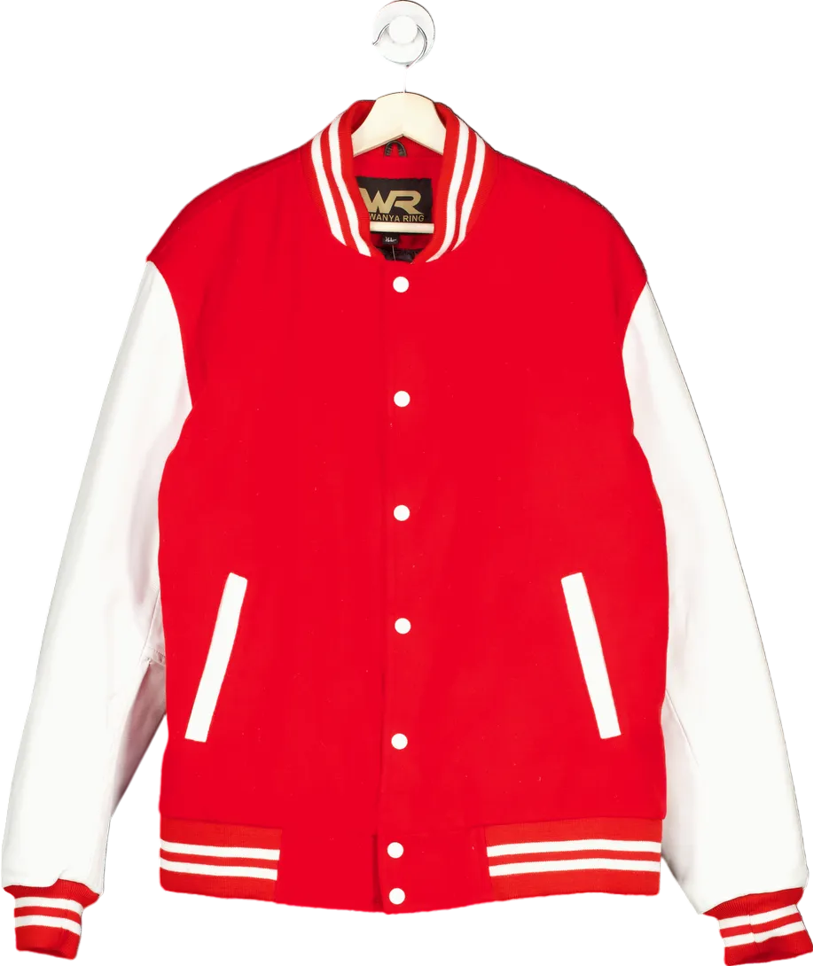 Wanya Ring Red and White Varsity Jacket UK XL