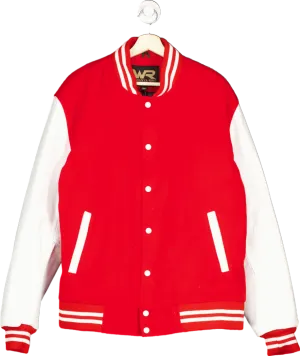 Wanya Ring Red and White Varsity Jacket UK XL